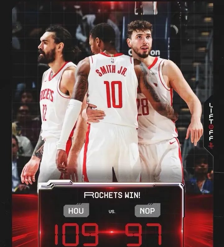 火箭客场击败老鹰，继续领跑